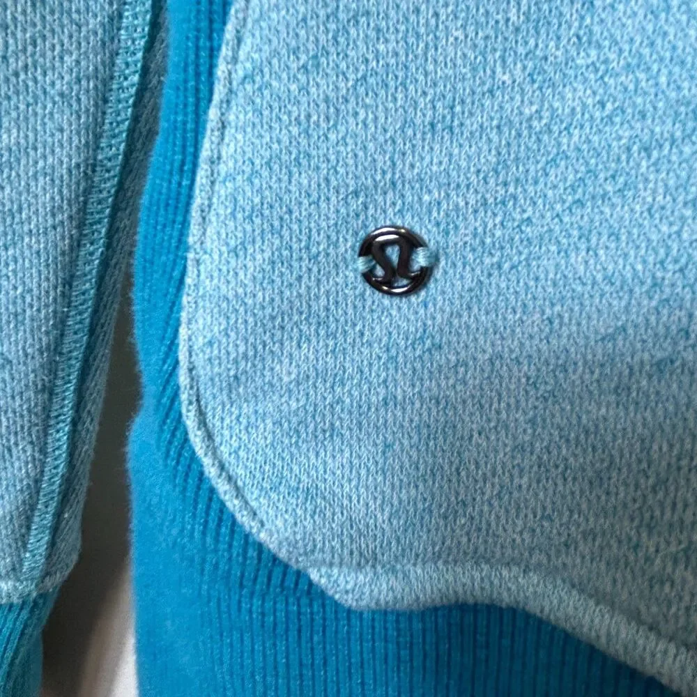 Lululemon On The Daily Women's Turquoise Blue Full Zipper Hooded Jacket Size 8